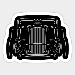 front/profile - 1932 Ford Model A Coupe Ratrod - stencil, white Sticker